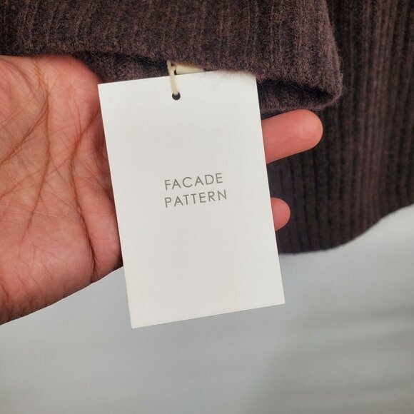 Facade Pattern Tasmania Wool Cashmere Sweater Medium/Large Womens NWT Brown - Picture 7 of 15